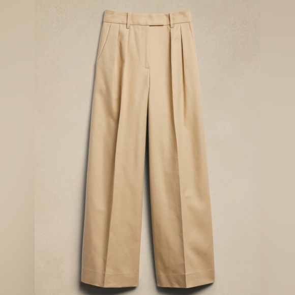 STILL AVAILABLE NWT! Banana Republic Maverick Tan Cruise Wide Leg Pants - Picture 3 of 9